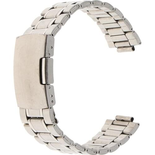 Stainless Steel Strap Wristwatch Fold Over Clasp Bangle Watch Band 20mm 22mm
