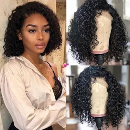 Desgirl Short Curly Lace Front Wigs For Women 13X4 Curly Lace Frontal Wig 4X4 Lace Closure Bob Wig Peruvian Curly Human Hair Wig