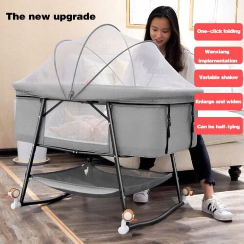 Newborn Baby Crib European Style Infant Bed Removable Multifunctional Portable Folding Toddler Cradle Mosquito Net High Quality
