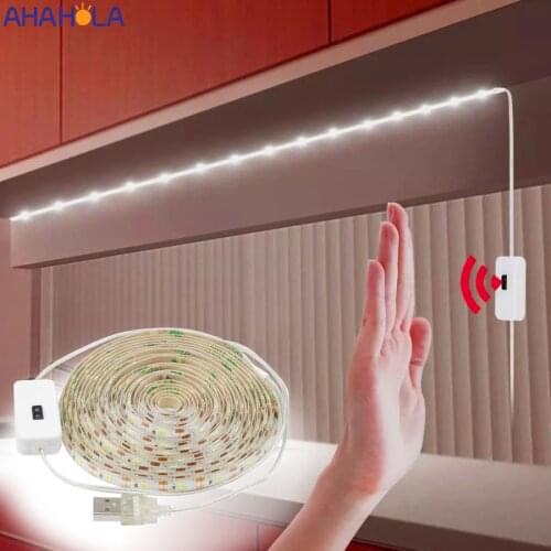 Hand Move Under Cabinet Led Lights for Decoration Wardrobe Closet 5v USB Led Strip Waterproof Night Led Kitchen Closet Light