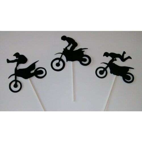 Dirt Biking Cupcake Toppers wedding birthday baby shower Party food picks free shipping custom colors