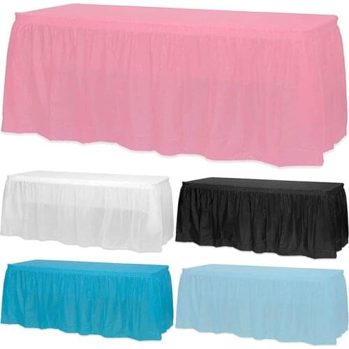 Pink Disposable Plastic Tablecloth and Table Skirts Set Stain Proof Table Cover For Baby Shower Girl Birthday Party Decor Decor