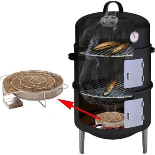 Sawdust Barbecue Tobacco Box Barbecue Sawdust Box Outdoor Barbecue Bacon Smoked Burning Tobacco Box Barbecue Rack Accessories