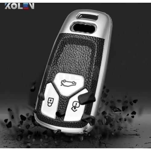 TPU+PU Car Remote Key Cover Case Protection Shell Fob For Audi A4 S4 B9 A5 A6 Q5 Q7 S6 B6 C6 B8 TT 8S TTS RS Coupe Accessories