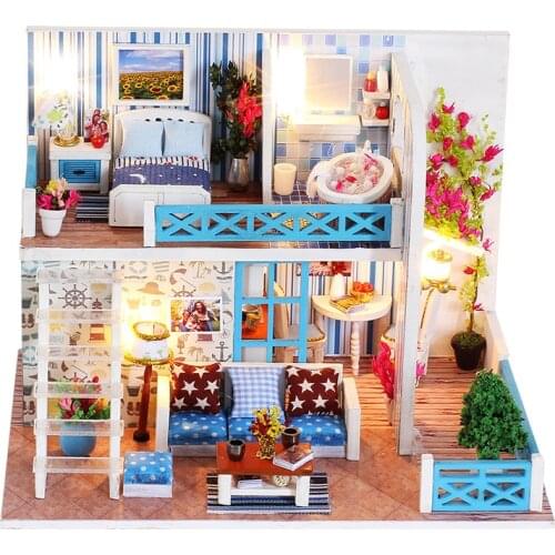 LIANYUN DIY Dollhouse Wooden DollHouses Miniature Doll House Toys for Children Birthday Gift