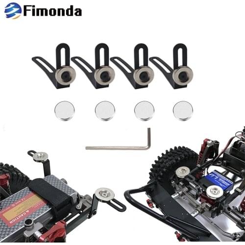 4pcs RC Car Shell Body Mount Metal L-Bracket with Magnet For 1/10 RC Crawler Car Axial SCX10 90046 90047 D90 Fixed Bracket Parts