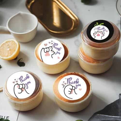 Cute Round Thank You Stickers For Wedding Gifts Packing Cards Envelope Sealing Label Stickers Cartoon Stationery Sticker