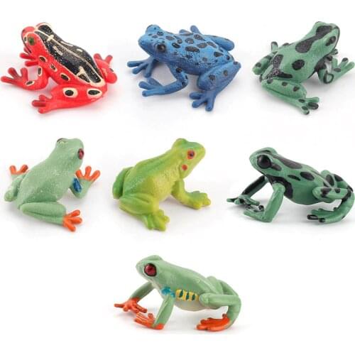 Simulation Cute Quiet Frog Action Toys Figures Animal Model of Early Childhood Education Toys for Children Decoration Gifts