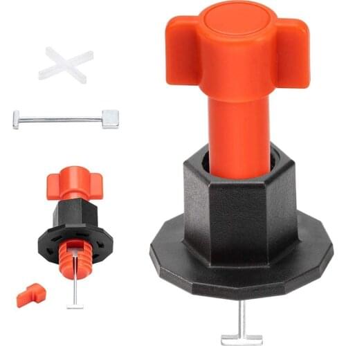 Reusable Tile Levelling System with 100 Pieces Tile Spacers and 50 Replacement Needles with Special Wrench for Construction