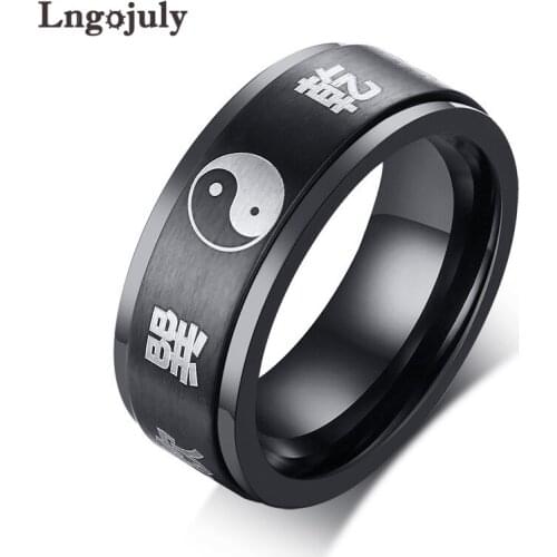 Fashion Titanium Steel Rings For Men Engagement Party Ring 8MM Jewelry Accessoeries Gifts