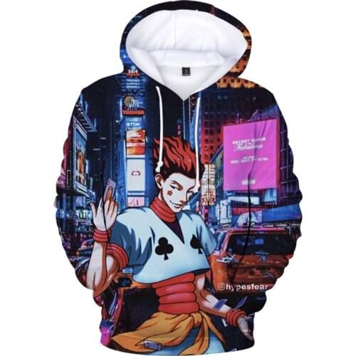 Autumn Anime Hisoka 3D Hoodies Men Sweatshirts Women Tops Harajuku Hip Hop Hooded Casual Boys Girls Hunter X Hunter Pullovers