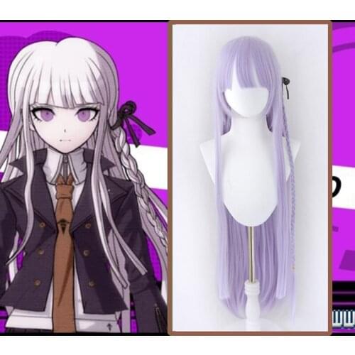 Anime Comic Danganronpa The Animation Cosplay Wigs Kirigiri Kyouko Cosplay Wig Synthetic Wig Hairs Purple Cosplay Accessory