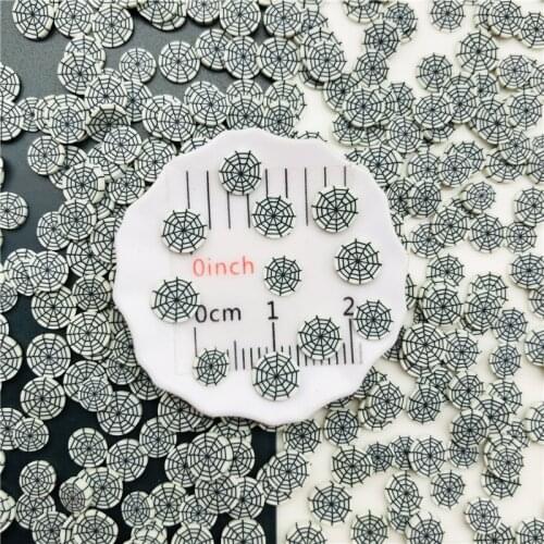 50g Halloween Spider Web Polymer Clay Sprinkle For Kids Diy ,Soft Clay For Nail Art /Scrapbook Decoration DIY, Craft Filler