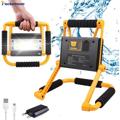 200W Portable Spotlights Cob Work Lamp Rechargeable Flashlight Waterproof Camping Lamps Outdoor Searchlight Night Working Lights