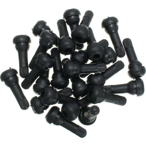 Tire Valve Stems Snap In TR413 Black Parts Replacement Rubber 20Pcs Accessories Durable