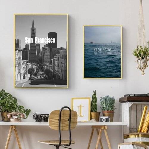 Northern European-Style Living Room Home Decorative Painting Urban Ocean San Francisco Washington Picture Canvas Painting