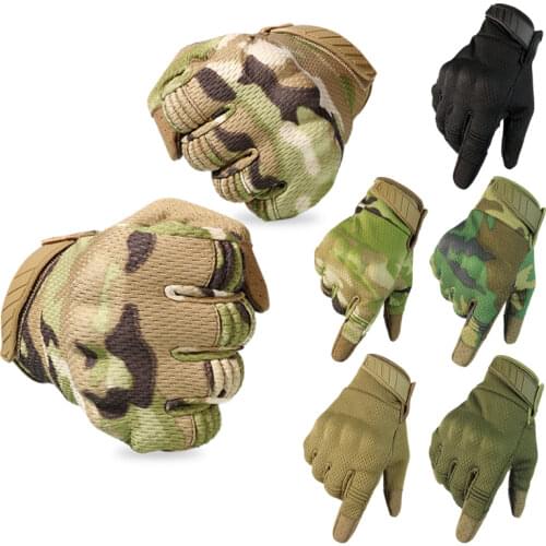 New men and women outdoor tactical full finger gloves Adjustable wrist comfortable breathable gloves touch screen gloves