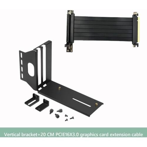 Vertical Stand Desktop Case Extension PCI-E 3.0 X16 Graphics Video Card Vertical Mount Bracket Extension Cable Set