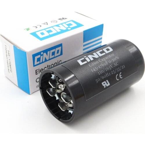 145-176uF CD60 Air Compressor Washing Machine Start Capacitor 110V 125V 165V 145-176 mfd uf mf Compressor 110VAC 125VAC