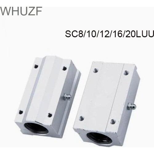 2/4PCS Linear Motion Ball Bearing Slide Block Bushing SC8LUU SCS8UU SC10LUU SCS12LUU 16UU 20LUU Linear Shaft CNC 3D Printer Part