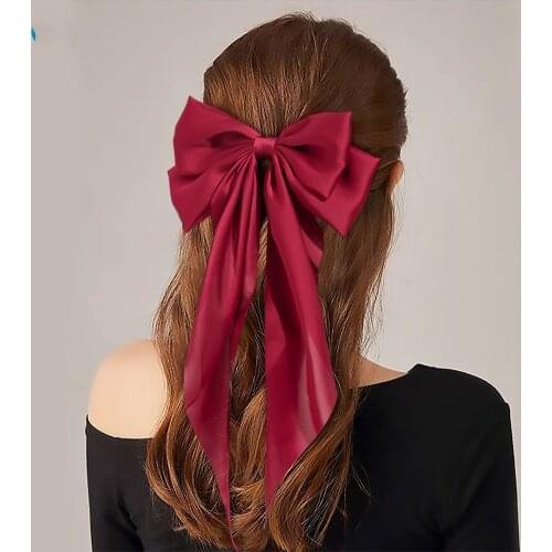 10pcs/lot Mixed colorLarge Satin Bow Hairpins Barrettes For Women Girl Wedding party Ribbon Hair Clip Hairgrip Hair Accessories