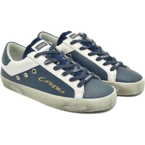 CANGMA Luxury Brand Casual Designer Shoes Vintage Navy Blue Woman Flats Girl Bass Sneakers Ladies Vintage Vulcanized Shoe