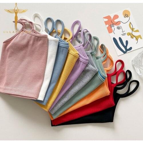 Spaghetti Strap Camis Womens Casual Bottom Simple Crop Top Purple Pullover Vest Top Solid Color Sleeveless Tank Vests Female