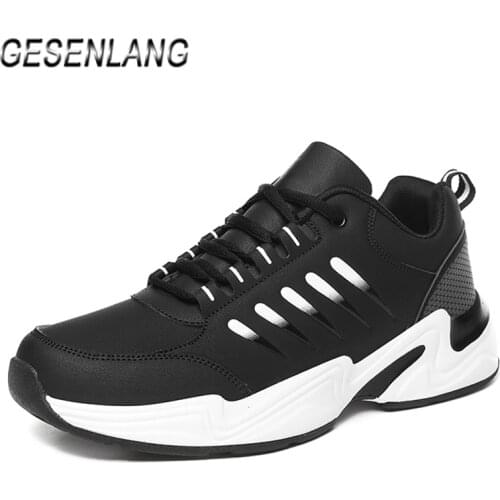 Winter Mens Walking Shoes PU Leather Comfortable Flexible Male Chunky Sneakers Non-Slip Wearable Outdoor Casual Sport Shoes NEW