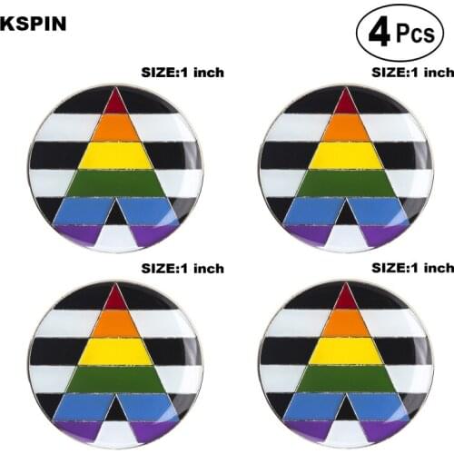 Straight Allies Lapel Pin Flag badge Brooch Pins Badges 4pcs