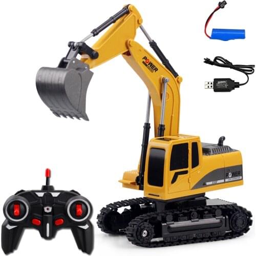 1:24 RC Excavator 2.4 Ghz 6 Channel Eletric Remote Control Excavator 6CH RTR Remote-controlled Engineering Car Toy for Kids Y145