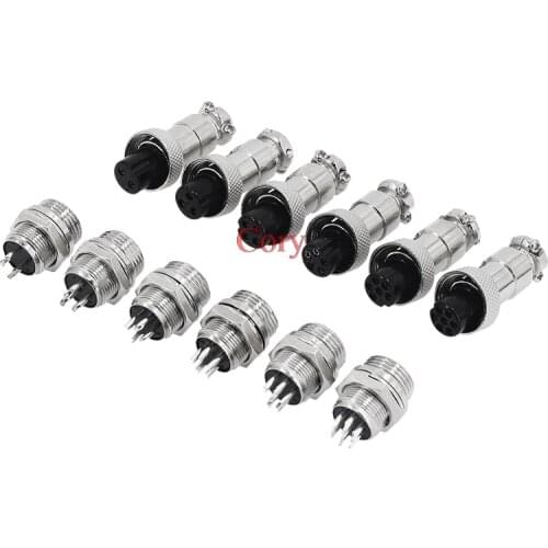 1 set GX12 2p 3p 4p 5p 6p 7p Male + Female 12mm M12 Circular Aviation Socket Plug Wire Panel Connector CZYC