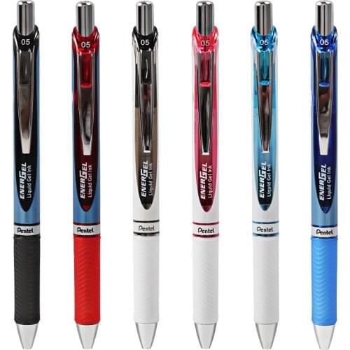 6pcs Pentel BLN75 EnerGel Quick-drying Gel Ink Pens 0.5mm Needle-Point Press Type Neutral Pen Smooth Writing Supplies Left Hand