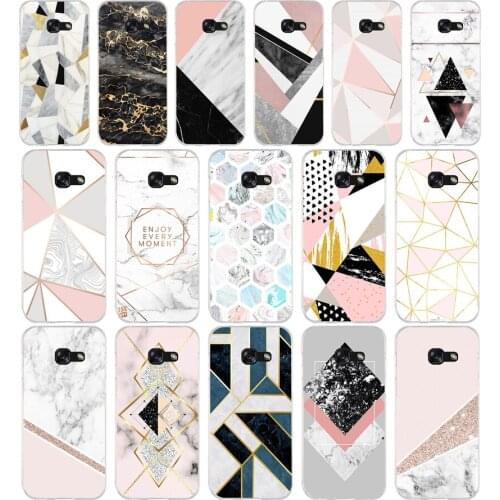 67SD Funny Geometry Splice Soft Silicone Tpu Cover phone Case for Samsung a3 2016 a5 2017 a6 plus a7 a8 a9 star lite s 6 7 8 9