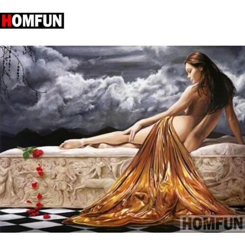 HOMFUN Full Square/Round Drill 5D DIY Diamond Painting "Character beauty" Embroidery Cross Stitch 5D Home Decor Gift A16402