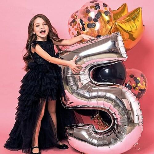 Big Foil Birthday Balloons Rose Gold Helium Number Balloon Birthday Wedding Party Decorations Kids Baby Shower Large Air Globos