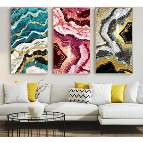 Large Abstract Poster Gold Stone Marble Texture Wall Art Print Canvas Painting Contemporary Living Room Interior Decoration