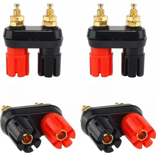For 1pcs banana plug a pair of terminals red and black connectors amplifier terminal binding posts banana speaker plug jack