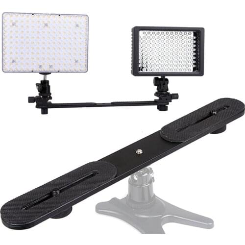 Dual Flash Bracket Hot Shoe Bracket Mount Holder for Tripod Stand DSLR Camera