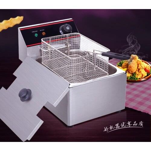 Electric Deep Fryers Commercial 6L/8L single cylinder sieve electric frying pan Fried chicke NEW
