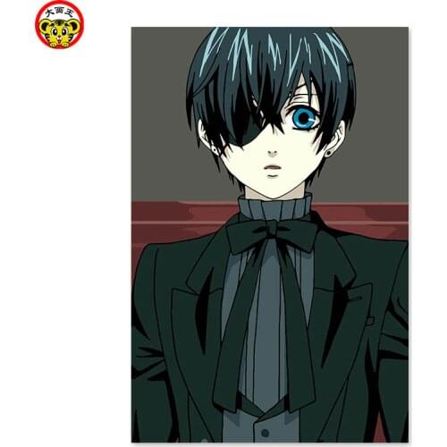 Painting by numbers art paint by number Anime, Quadratic, handsome boy, big eyes, DIY, drawing on the cloth