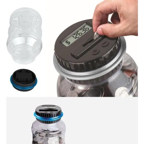 Piggy Bank Large Transparent Smart Electronic Coin Counter Digital LCD Counting Bucket Storage Box Kids Boy Girl Toy