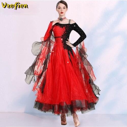 Waltz Tango Modern Dance Performance Costumes Female Ballroom National Standard Dance Foxtro Sequins Competition Dance Wear