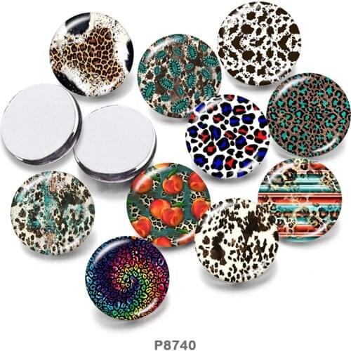 Leopard 12mm/18mm/20mm/25mm/30mm Round Glass Cabochon Flat Back Making Findings P8740