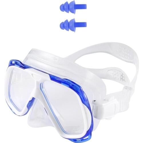 OUTAD Diving Snorkeling Freediving Mask Snorkel Set Tempered Glass Lenses Adjustable Strap UV Protection Anti-fog Waterproof