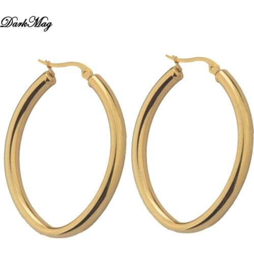 DarkMag Trendy Gold Color Thick Hoops Earrings Round Circle Geometric Huggie Earrings Minimalist Mini Small Loop Wholesale