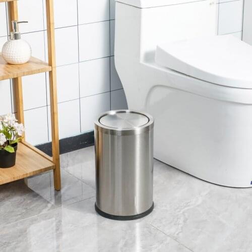 Luxury Creative Trash Can Bedroom Stainless Steel Bathroom Storage Bin Trash Bin Kitchen Storage Cocina Kitchen Accessories BC