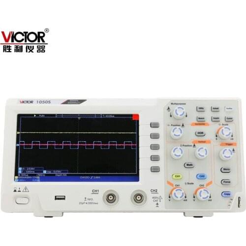 VICTOR 1050S 1100S Bench-type Oscilloscope Digital Storage Oscilloscope Dual Channel Oscilloscope 50MHz Color Screen
