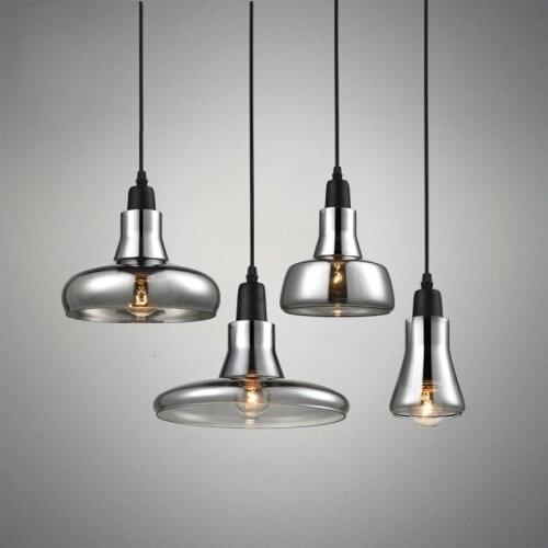 Nordic Modern Loft Led Chandelier Lighting Smoke Gray Glass Restaurant Pendant Lamps Aisle Kitchen Hanglamp Ceiling Luminaire