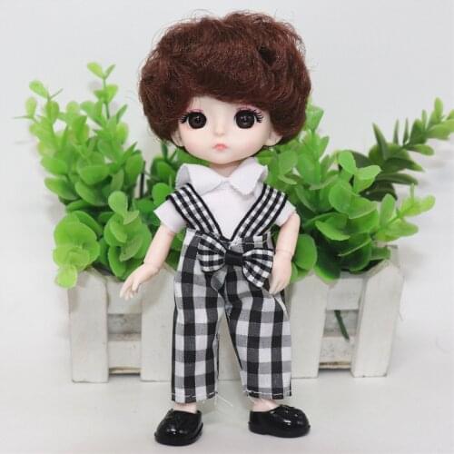 New 16 Cm Dolls Movable Joint 1/12 Mini Doll 3D Big Eyes BJD Baby Fashion Clothes Can Be Dress Up Boy and Girl Toy Gift