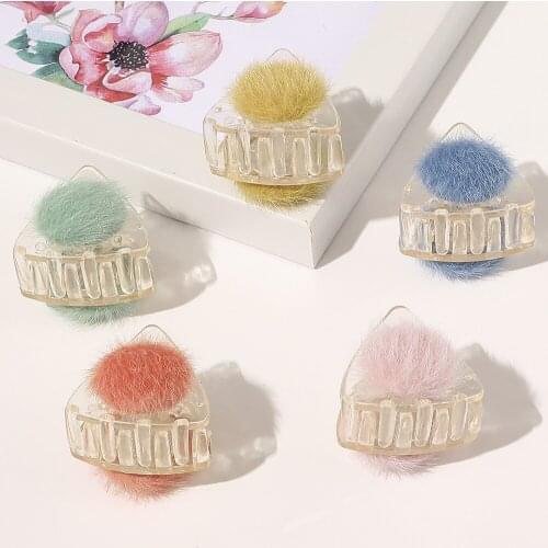 2020 New Fashion Plush Candy Color Leopard Marble Stripes Flower Hair Claw Barrettes Hairpin for Women Girl Accessories Headwear